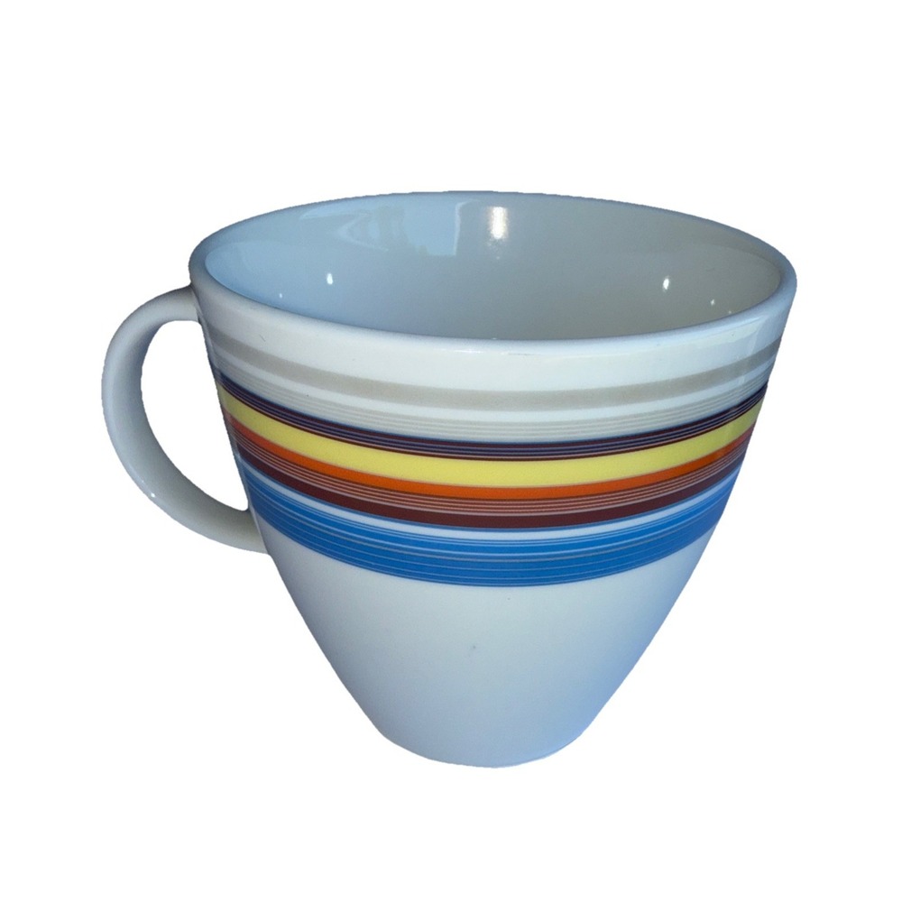 Bed Bath and Beyond Rainbow Striped Coffee Tea Mug‎ Cup